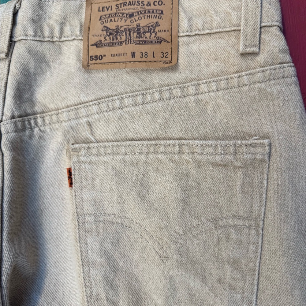 1997 Levi’s 550 Relaxed Fit Jeans Made in USA Light Wash Vintage Denim 38x32 - Picture 6 of 6